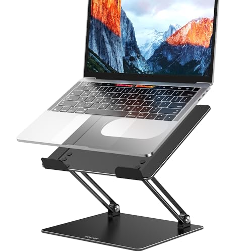 BESIGN A-Classic Black LS10 Laptop Stand for Desk, Adjustable & Foldable