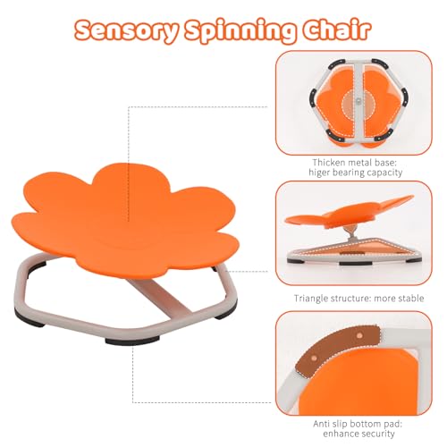 Kids Sensory Swivel Chair, Autism Spinning Chair for Kids, Wobble Seat for Training Body Coordination (Blue1)