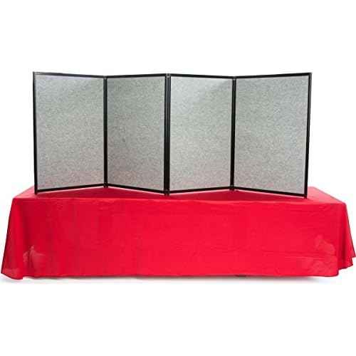 Trade Show Presentation Board, 4 Panels Fit 8-Foot Table, Double Sided, Choose with or Without Lights