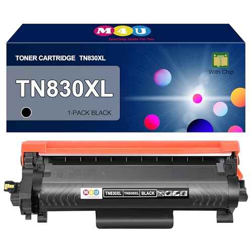 TN830XL Toner Cartridge(with Chip) 1 Pack Black Compatible with Brother TN830XL Toner Cartridge, Working with HL-L2460DW MFC-L2820DW MFC-L2820DWXL HL-L2400D HL-L2405W DCP-L2640DW HL-L2480DW Printer