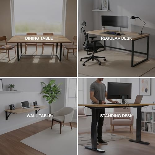 COREMINDED Solid Rubberwood 48x24 Inch Desk Tabletop - Pre-Finished 1.2” Thick for Standing Desks & Workstations