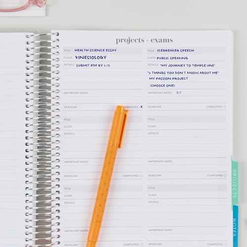Erin Condren 12-Month Spiral Academic Planner (Aug 2025 - Jul 2026), 7¡±x9¡± School Agenda, Notebook, Deadline Tracker and Academic Calendar, Cosmic Collage Covers, Journey Theme, Platinum Coil