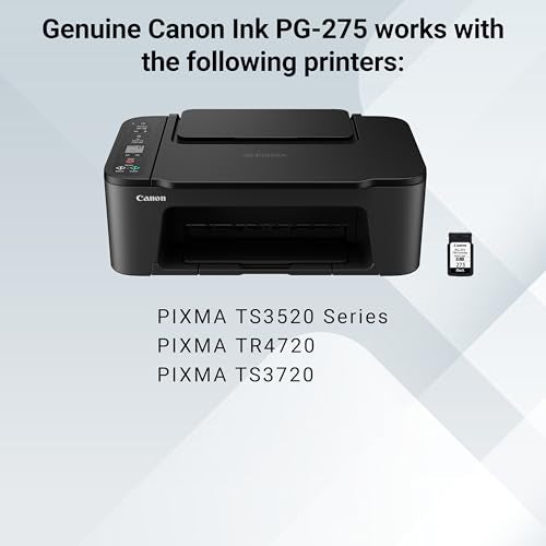 Canon PG-275 Black Ink Cartridge - Pack of 1 for TS3520/3522/3720 Series