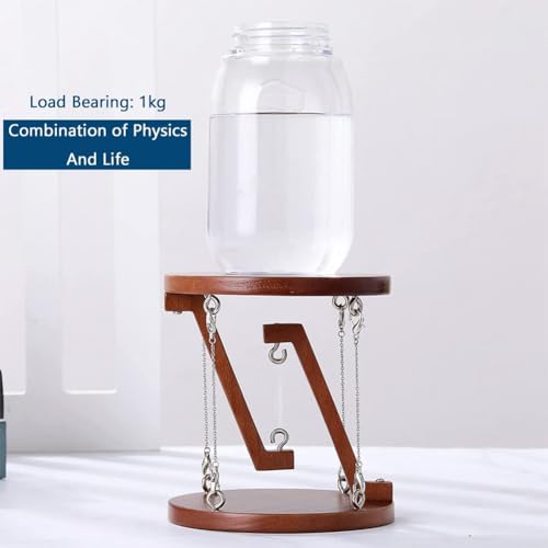 Tensegrity Table Toy - Solid Wood Desk Ornament with Stainless Steel Chain
