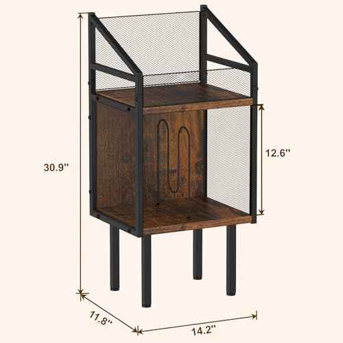Vinyl Record Storage Cabinet, Retro Record Display Rack, Holds 120+ Records, Multi-Functional Organizer for Albums, Books, Magazines & Files