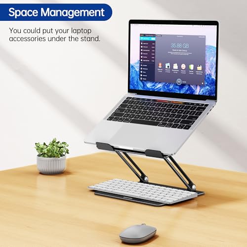 BESIGN A-Classic Black LS10 Laptop Stand for Desk, Adjustable & Foldable