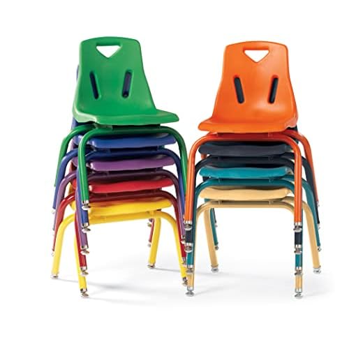 Jonti-Craft Berries 8118JC1003 Stacking Chair with Powder-Coated Legs, 8" Height, Blue