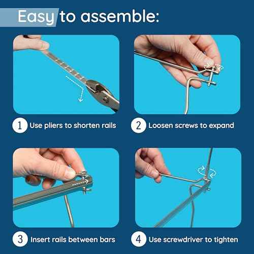 Blue Summit Hanging File Bars For File Cabinet, Letter Size, 13x17.5, Metal Files Holder Bars on Desktop, File Drawer Organizer Insert, Filing Cabinet Organizer Insert, Set of 2