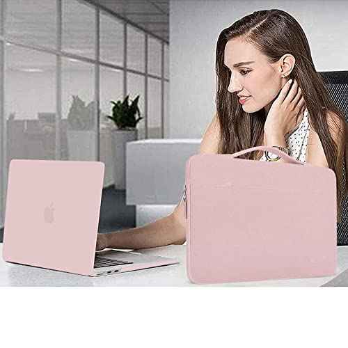 MOSISO Compatible with MacBook Air 13 inch Case 2025 2024 2023 2022 M4 A3240 M3 A3113 M2 A2681, Hard Shell&Sleeve Bag&Keyboard Skin&Webcam Cover&Screen Film for MacBook Air 13.6 inch, Baby Pink
