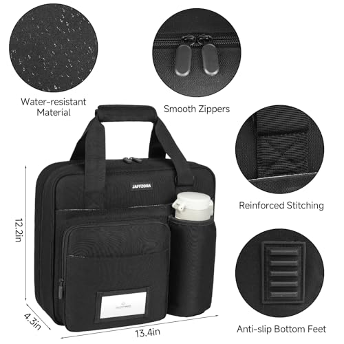 Zipper Binder 3 Ring with Shoulder Strap, 700 Sheets Capacity 3 Inch Binder with Zipper Fits 13 Inch Laptop for School and Office, Black