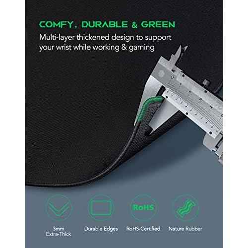 Black Shark Gaming Mouse Pad Desk Mat 47.2¡± x 23.6¡±, Oversized Large Mouse Pad, Non-Slip Mousepad, Super-Thick with Special-Textured Surface, Anti-Fray Stitched Edges, Desk Pad Manta P4