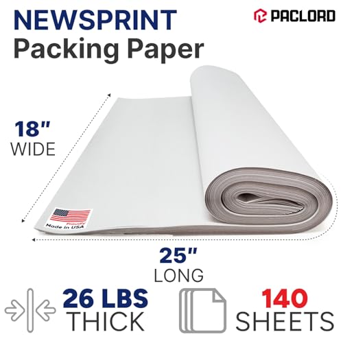 140 Newsprint Packing Paper Sheets, 25" x 18"