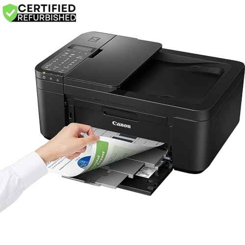 Canon PIXMA TR4720 All-in-One Wireless Printer with Auto Document Feeder, Mobile Printing, Copy, Fax & Scanner Black 5074C002 (Renewed) Bundle w/DGE USB Connection Cable +Small Business Software Kit