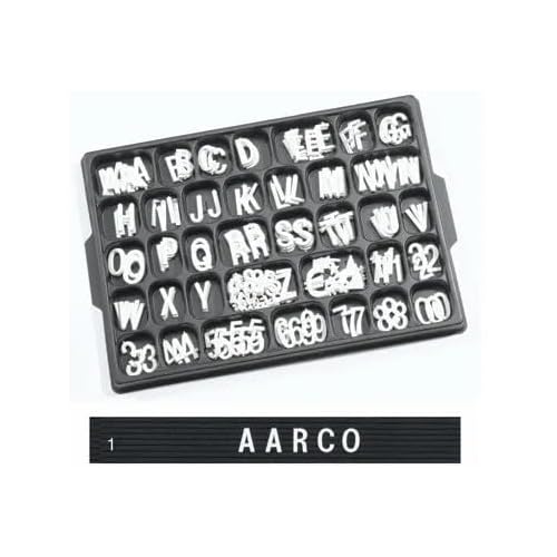 Universal Single Tab White Changeable Letters for Grooved Letter Board | Helvetica Typeface | 165 Characters | 1"h