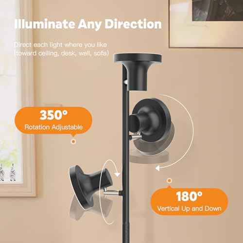 36W LED Tree Floor Lamp, Modern Dimmable Standing Lamp with Remote & Touch Control, 4 Color Temperatures, 3 Rotatable LED Light Floor Lamps for Living Room, Bedroom, Office