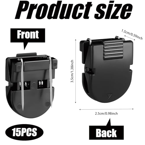 15 Pack Cubicle Clips for Fabric Walls Office Notes & Photos Black Plastic