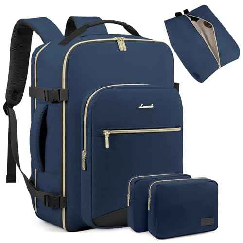 LOVEVOOK 40L Travel Backpack for Women Men,Waterproof Airline Approved Carry On Luggage Travel Essentials,TSA Carry On Backpack Personal Item Travel Bag Suitcase Weekender Traveling with Packing Cubes