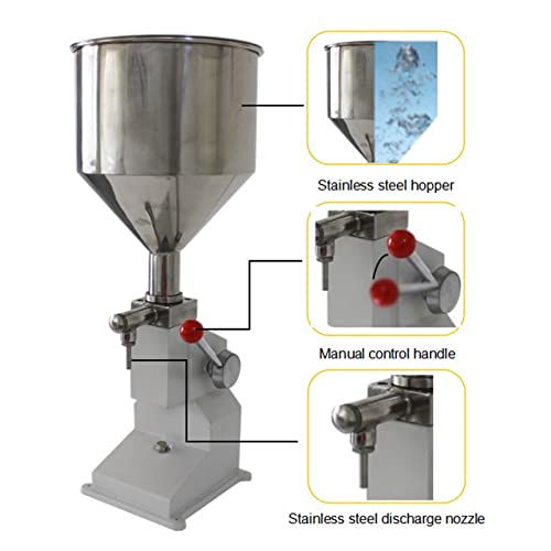 Manual Liquid Filling Machine 10L Hopper Stainless Steel Bottle Filler 5-60ml