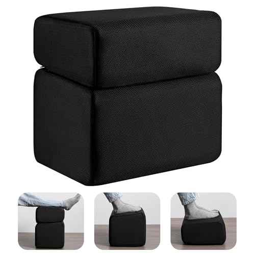 Ganondorf Foot Rest for Under Desk at Work Adjustable Foot Rest Under Desk Ergonomic Foot Stools for Under Office Desk Leg Pillow for Underdesk Footrest with Washable Cover, Mesh Black