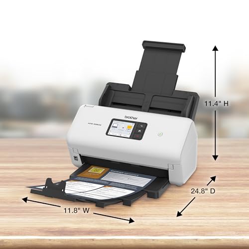 Brother ADS-3350W Wireless Desktop Scanner with Touchscreen, 40ppm