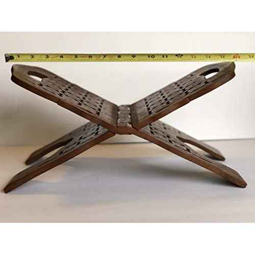 YOUNI - Wooden Quran Folding Stand/Rahel/Holder Book. ???? ???? ???? (Large 8" Height X 16" Wide)