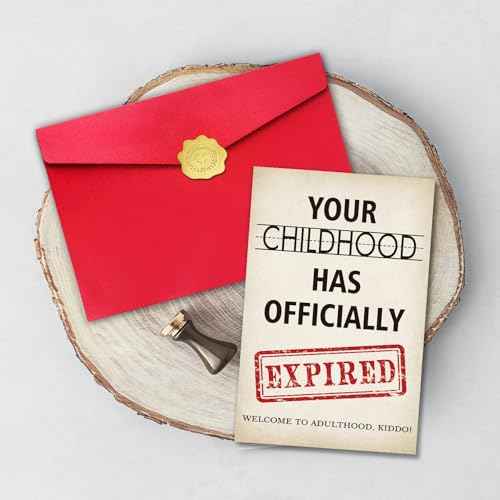 Funny 18th Birthday Card for Him Her, Rude 18 Year Old Birthday Card, Special Bday Gift for 18 Year-Old Son Daughter Best Friend Adult (Childhood has Expired)