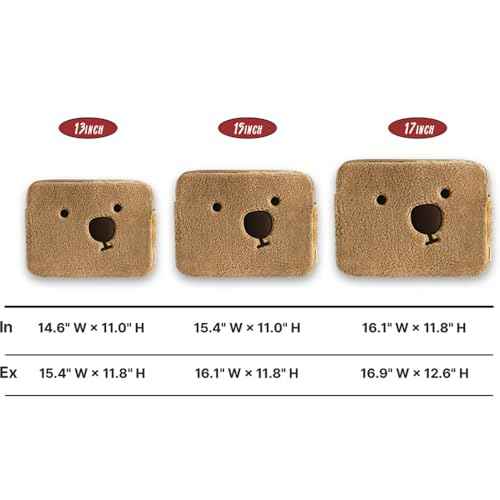 Pluffy HACHAN Laptop Pouch [13 inch/15 inch/17 inch] Cute Fluffy Laptop Pouch Case Sleeve for Women (Brown, 15 inch)