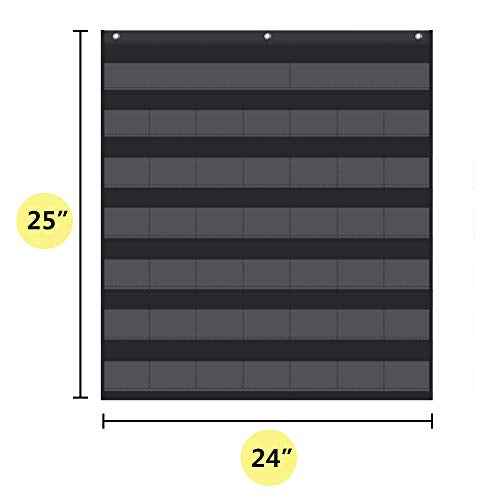EAMAY Classroom Monthly Calendar Pocket Chart with 71 Cards for Kids Learning for Home,Homeschool Supplies and Classroom Must Haves!(Black)