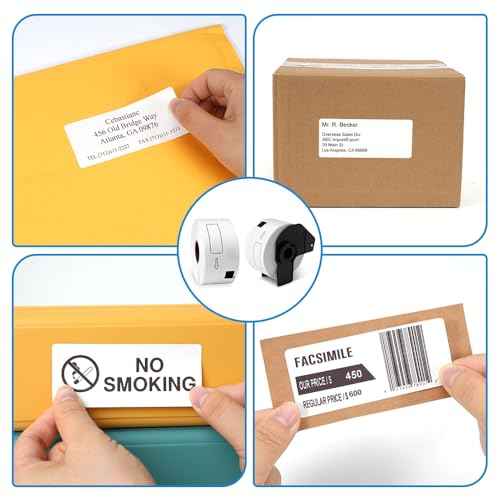 Replace for Brother DK-1208 Die-Cut Large Address Paper Labels, 1.4 in x 3.5 in, 400 per Roll/ 4000 Labels for QL-800 ql-820nwb Printer, 10 Rolls + 1 Frame