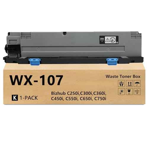 LCL WX-107 WX107 Waste Toner Box Container AAVA0Y1 Replacement for Konica Minolta Bizhub C250i C300i C360i C450i C550i C650i C750i Printers (1-Pack)
