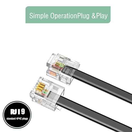Telephone Phone Handset Cable Cord,Coiled Wire 20 Pack 8Ft Uncoiled / 1.4Ft Coiled Landline Phone Handset Cable RJ9 4P4C Telephone Accessory Black-20pack
