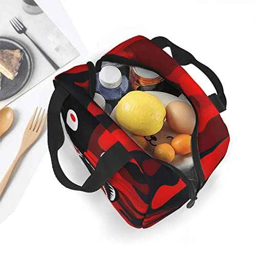 Backpack Shark Teeth Camo Backpacks Set with Lunch Box Pencil Case Travel Laptop Daypack Big Capacity Bookbag Fashion Durable Back Pack StyleSH
