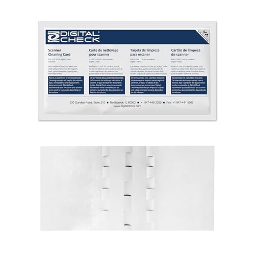 Digital Check Waffletechnology® Cleaning Cards 15 Pack for Check Scanners