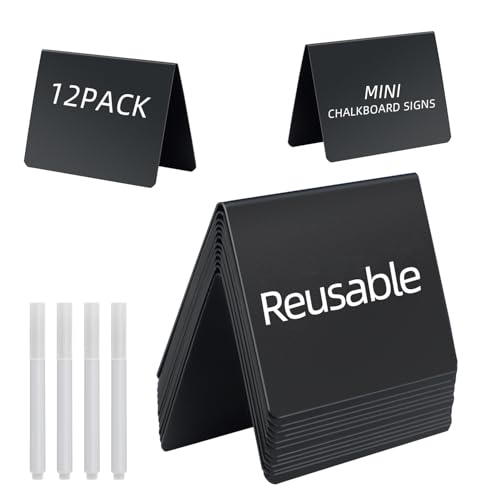 Mini Chalkboard Signs 12 Pack 4x3 Inches Food Labels for Events & Food Display