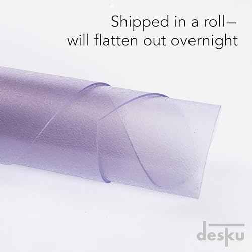 DESKU Flower Power Desk Chair Mat ? Heavy-Duty PVC Mats for Hard Floor Protection, Clear, 48 x 49 Inches, Made in The USA