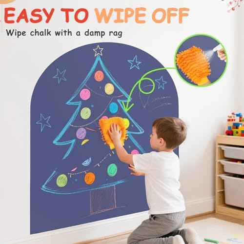 Arch Magnetic Wall Decal for Kids 40x32 Inches Magnetic Chalk Board Sticker Magnet Chalkboard for Wall Peel and Stick Self Adhesive Blackboard Multifunctional for Playroom Home Office School