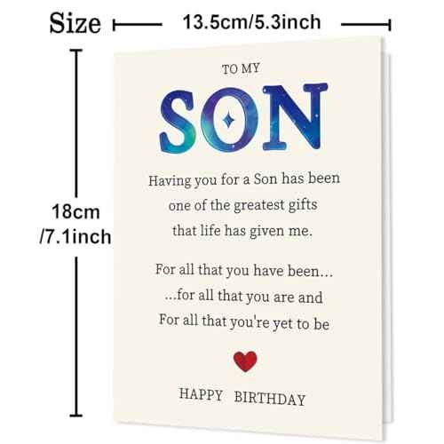 3D Embossed Birthday Card for Son-Raised Lettering & Textured Design - Special Boy Birthday Greeting from Mom and Dad - 7.1x5.3 Inch Premium Card with Envelope