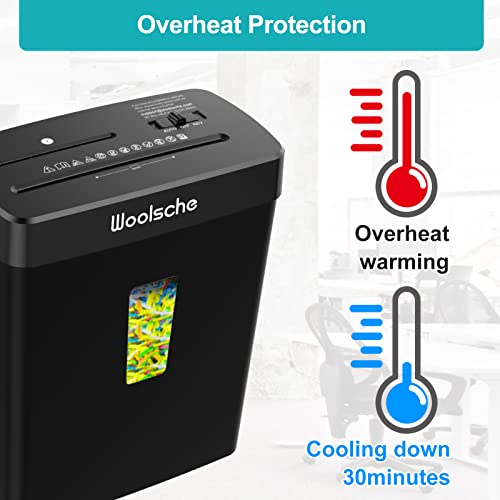 Woolsche 10-Sheet Cross Cut Paper Shredder with 3.43 Gallon Basket, Home Office Security