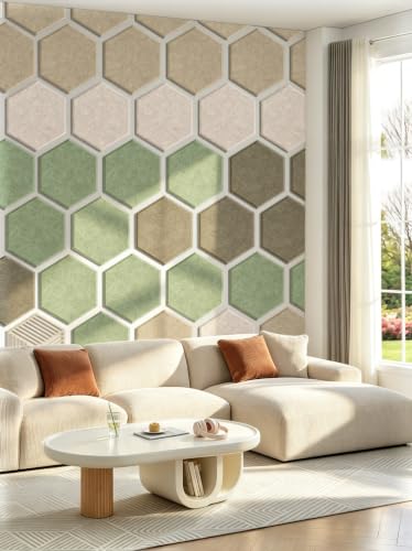 Linen Dusk 8-Pack Hexagon Felt Bulletin Cork Tiles Wall Decor for DIY Projects