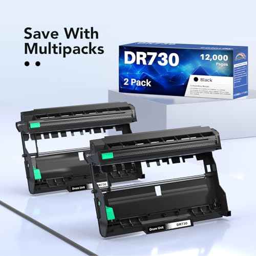 DR730 Drum Unit Brother Compatible Replacement for Brother Drum DR730 DR-730 for HL-L2350DW MFC-L2710DW DCP-L2550DW MFC-L2750DW HL-L2390DW HL-L2395DW MFC-L2690DW HL-L2370DW Printer(2 Pack, NOT Toner)
