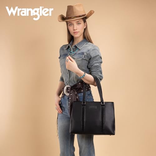 Wrangler Double Compartment Tote Bag for Women Whipstitch Handbag