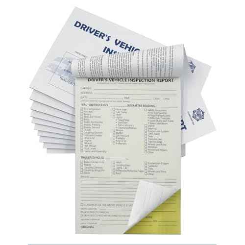 Detailed Driver's Vehicle Inspection Report 10 Pack Book Format, 2-Ply Carbonless, 5.5" x 8.5", 35 Sets of Forms per DVIR Log Book for Truck Drivers,FMCSR Compliant with Easy Tear-Out
