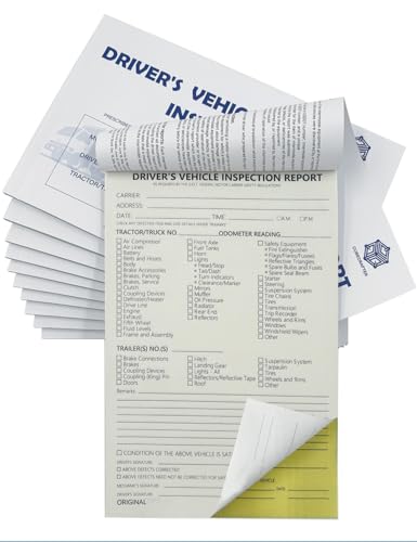 DVIR Log Book 10 Pack - 5.5 x 8.5 2-Ply Carbonless, FMCSR Compliant, Easy Tear-Out