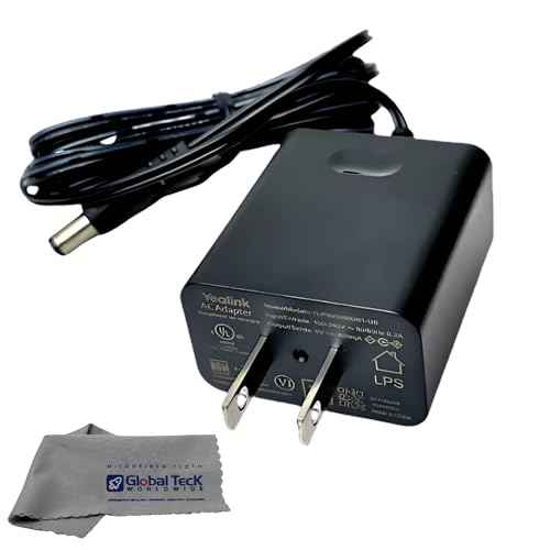 Yealink Phone Power Adapter PS5V2000US - for Yealink Telephones SIP-T29G, T46S T48S, T58A, T58-CAM, T54W, T57W, MP54, MP56 for Teams, MP58 GTW Microfiber Cloth