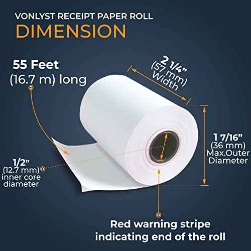 Receipt Paper Roll for Square Terminal Credit Card Machine (30 rolls)