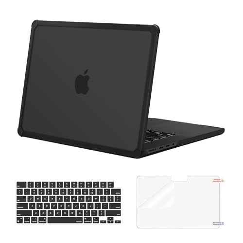 MOSISO Compatible with MacBook Pro 14 inch Case 2025-2021 M5 M4 M3 M2 M1 A3434 A3112 A3185 A3401 A2918 A2992 A2779 A2442, Heavy Duty TPU Bumper Hard Case&Keyboard Skin&Screen Film, Black