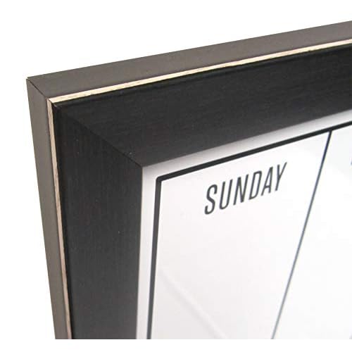 DesignOvation Wyeth Framed Magnetic Dry Erase Weekly Calendar, Black
