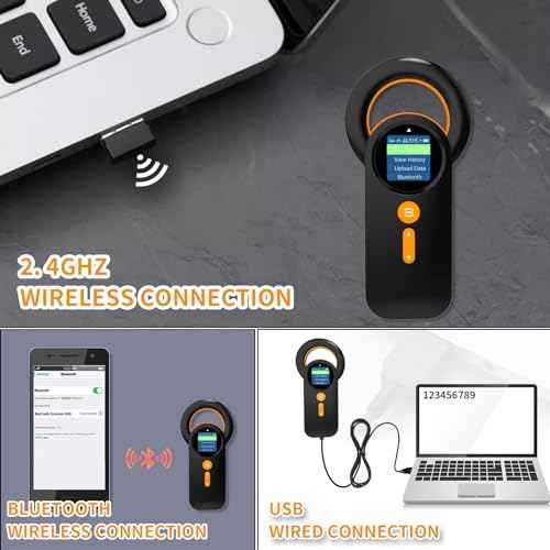 Bluetooth Pet Microchip Reader,Alacrity 3-in-1(2.4GHz Wireless+Bluetooth+USB) Animal Universal Microchip Tag Reader Scanner with 1.44¡± TFT Screen,800mA*H Rechargeable Battery,240 Pieces Data Storage