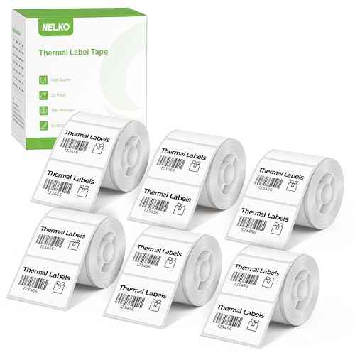 Thermal Labels for Nelko PM220 Label Maker, 1.57'' x 1.18'' (40x30mm) Thermal Sticker Label, Waterproof, Multi-Purpose Label Tape, 6 Roll of 230 Self-Adhesive Thermal Paper (White)
