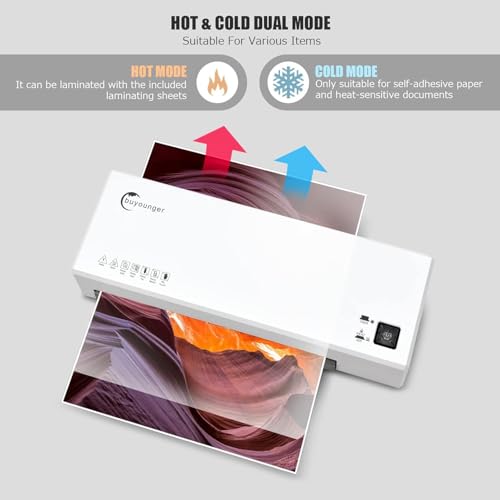 Laminator Machine with 40 Laminating Sheets, A4 Laminator Thermal and Cold with Paper Trimmer & Corner Rounder, 9-Inch Laminating Machine for Home School Office